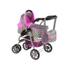 Wózek Dla Lalek Spacerówka 2 w 1 Gondola Torba Różowy Gwiazdki