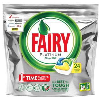 Fairy Platinum All In One Lemon kapsułki do zmywarki 24 szt.