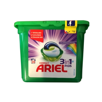 Ariel kapsułki 3 w 1 do tkanin kolorowych 24 szt.