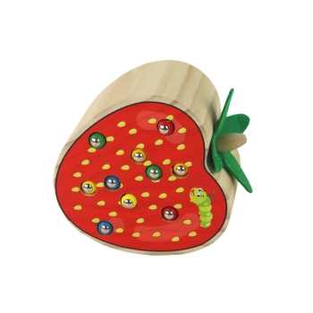 Drewniana Gra Truskawka Złap Robaczka Magnetyczna
