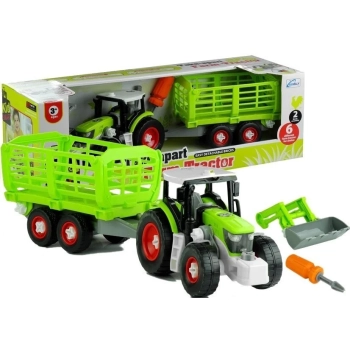 Rozkręcany Traktor z Otwierana Przyczepą 43 cm