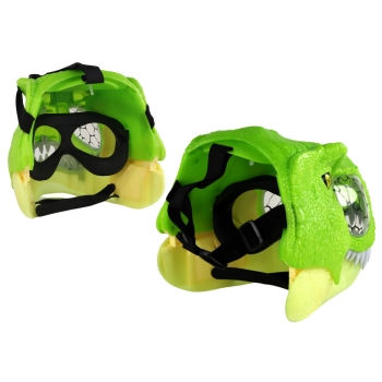 Maska Dinozaura Regulowana Opaska Światła Dźwięki Zielona