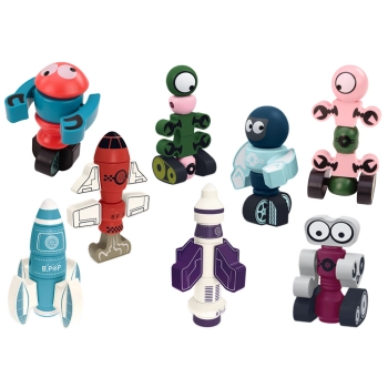 Klocki Magnetyczne Kosmos Rakieta Zestaw 56 ele. Magnetic Rocket Mix