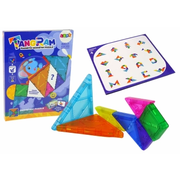 Układanka Tangram 7 Magnetycznych Klocków Puzzle Kolorowe