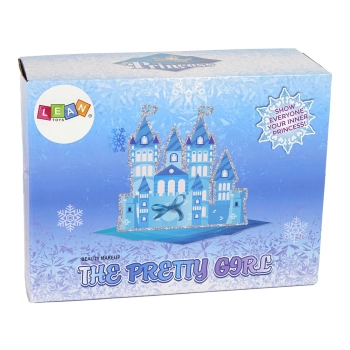 Zestaw Do Makijażu Robienie Paznokci Kuferek Niebieski Brokaty Błyszczyki