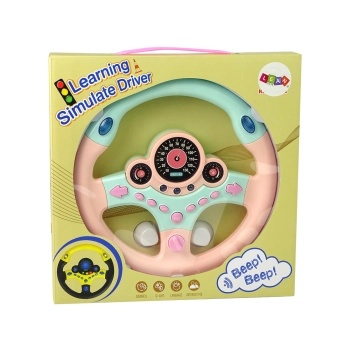 Interaktywna Kierownica Różowa Symulator Jazdy Dźwięki Światła QL90707