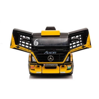 Auto Na Akumulator Mercedes + Naczepa XMX622B Zółty LCD