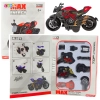 Motocykl Do Składania Skręcania Metal 1:14 DIY Pomarańczowy