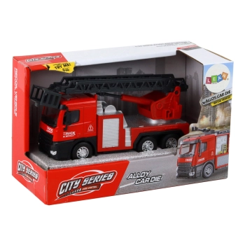 Wóz Strażacki Czerwony Z Wysuwana Drabiną Wysięgnik