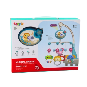 Karuzela Do Łóżeczka Projektor Pozytywka Lampka 400 Kołysanek Niebieska