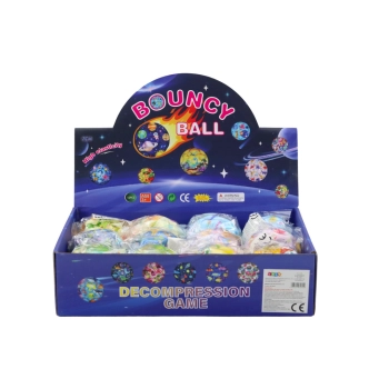 Piłeczka Świecąca Do Odbijania Ugniatania z Wypustkami Dinozaury 7cm