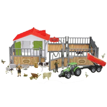 Zestaw Do Złożenia DIY Farma Wysoki Płot Zwierzęta Krowa Kaczka