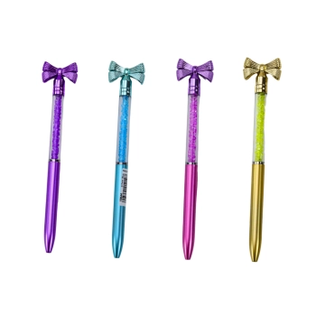 Długopis Z Kokardką Diamenciki Niebieski Wkład 0.7mm Mix