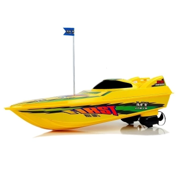 Łódź Motorówka Zdalnie Sterowana Pilot Ster 27 Mhz 40 cm 40 m Zasięg Żółta