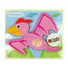 Drewniane Puzzle Dinozaur Pterodaktyl Różowy Pliosaurs Niebieski