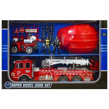 Duży Zestaw Straż Pożarna Wóz Strażacki Figurki Quad Kask Dla Dziecka