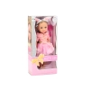 Lalka Różowa Sukienka Długie Włosy Opaska Szczotka 38cm