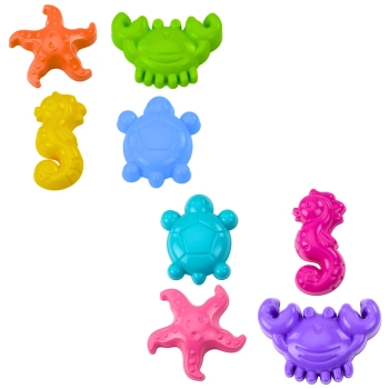 Foremki Morskie Do Piasku 4 Sztuki Krab Żółw Rozgwiazda Konik Żółty Zielony