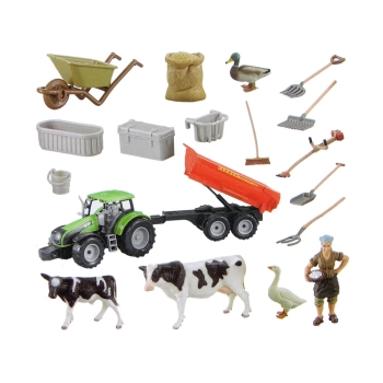 Zestaw Do Złożenia DIY Farma Wysoki Płot Zwierzęta Krowa Kaczka