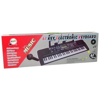 Keyboard Z Mikrofonem Instrument Muzyczny Czarny