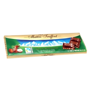 MaitreTruffout Czekolada Mleczna z Orzechami Laskowymi 300 g