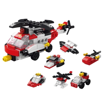 Klocki Konstrukcyjne Helikopter 6w1 Zestaw DIY Pojazdy 117 ele.