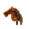 Pluszowa Głowa Konia Na Kiju Hobby Horse Koń Długowłosy Brązowy Dźwięki