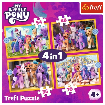 Puzzle - 4w1 (35, 48, 54, 70) - Poznaj kucyki Pony - My Little Pony - Trefl 34624