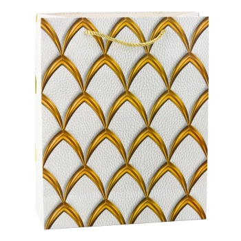 Torba Prezentowa Elegancka Złote Zdobienia 32 x 26 x 12 cm