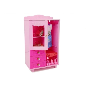 Lalka Meble Zestaw Łóżko Szafa Toaletka