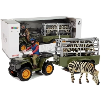 Quad z Przyczepką Transporter Figurki Zebra