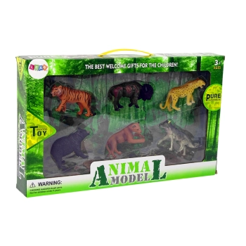 Zestaw Figurek Zwierzęta Afrykańskie Leśne Niedźwiedź Tygrys