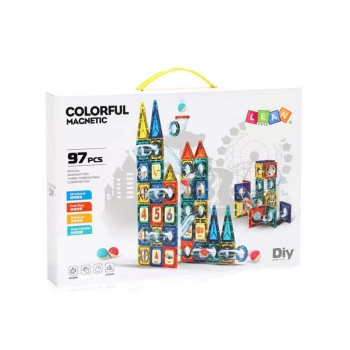 Zestaw Zjeżdżalnia Dla Kulek Klocki Magnetyczne 168 Elementów