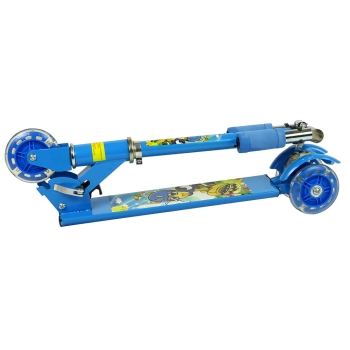 Hulajnoga Trójkołowa Niebieska Świecące Koła LED Dla Chłopca