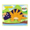 Drewniane Puzzle Dinozaury Triceratops Ankylosaurus Pomarańczowy