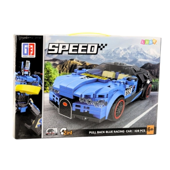 Klocki Konstrukcyjne Robot Auto 2w1 Hurricane Niebieski 328 el.