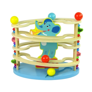 Zjeżdżalnia Piłeczek Słonik Drewniana Koraliki