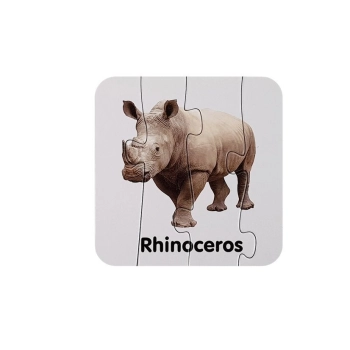 Puzzle Edukacyjne Układanka Dzikie Zwierzęta 10 Połączeń Angielski