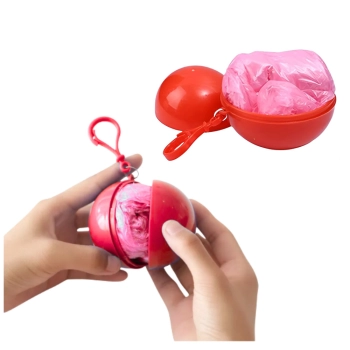 Peleryna Przeciwdeszczowa Płaszcz W Kulce Breloku Czerwony