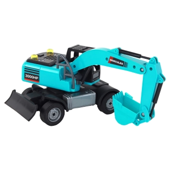 Koparka Zestaw DIY Niebieska Pojazd Budowlany Wiertnica Chwytak