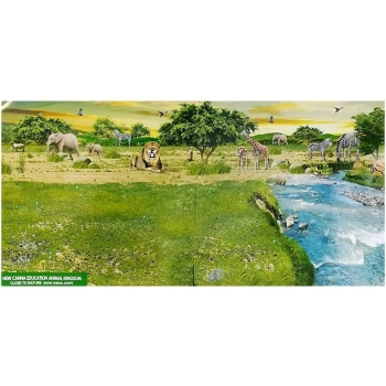 Żyrafy Figurki Edukacyjne Rodzina 3 sztuki + Tło Afryka