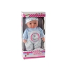 Lalka Bobas Niebieska Piżamka z Misiem Czapeczka Dźwięki