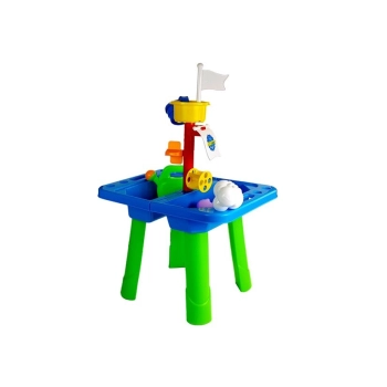 Stolik Piaskownica Foremki do Piasku Łopatki Konewka