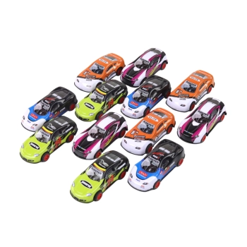 Zestaw Autek Sportowych 1:55 Z Napędem Frykcyjnym 12 Sztuk Kolorowe