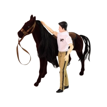 Lalka z Brązowym Koniem Figurki Akcesoria