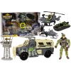 Zestaw Militarny Wojskowy Wóz Bojowy Helikopter Żołnierze Akcesoria Dźwięki