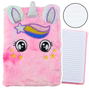 Pluszowy Notatnik W Linie Jednorożec Różowy Tęczowy