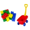 Wózek do Ciągnięcia z Kolorowymi Klockami K3 Czerwony