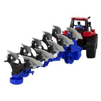 Czerwony Traktor z Pługiem Farma