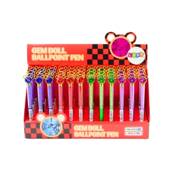 Długopis Z Myszką Diamenciki Niebieski Wkład 0.7mm Mix